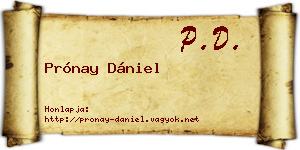 Prónay Dániel névjegykártya